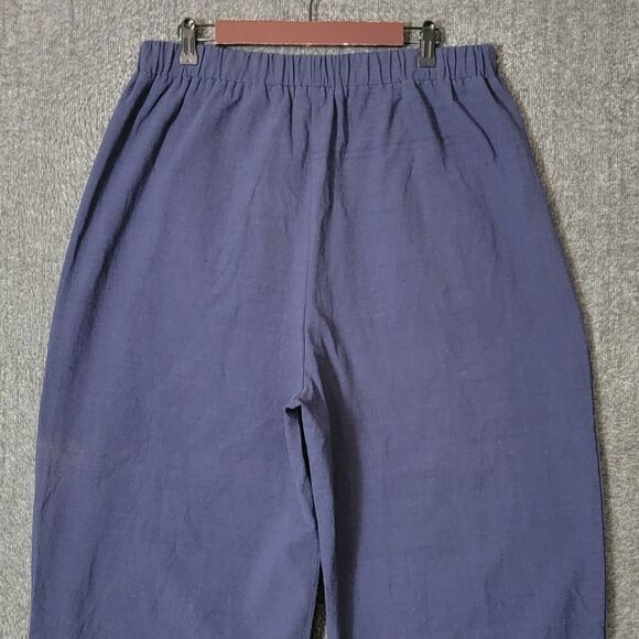 Gracila Pants Womens 4XL Blue Wide Leg Elastic Waist Pull On Tulip Hem Crop - Picture 11 of 15